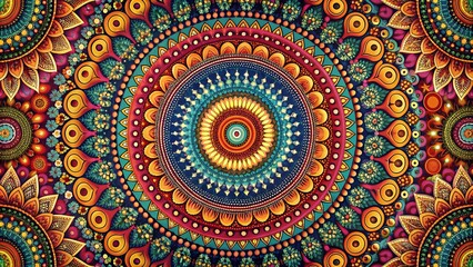 Abstract Symphony of Colors: A Circular Tapestry  AI Generated