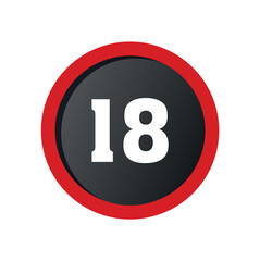 18 Plus Age Restriction Icon Isolated on White Background – Safe for Adults Only