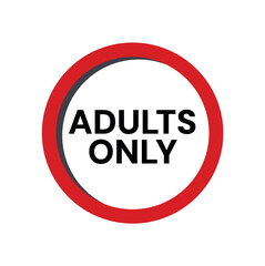 18 Plus Adults Only Age Restriction Icon Isolated on White Background – Safe for Adults Only