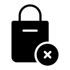 Obraz premium do not shopping glyph icon