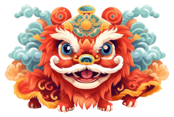 PNG Lion dance mammal chinese new year representation.