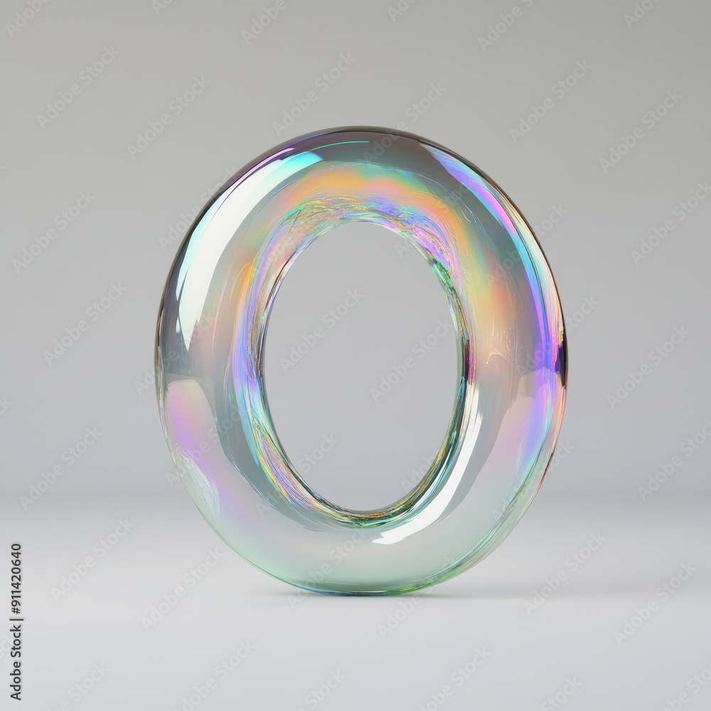 Poster A holographic gradient in 3D shapes, a geometric template for a poster, and a dispersion effect glass 3D rendering