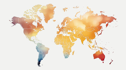 A colorful world map highlighting the global heat crisis with temperature variations in different regions