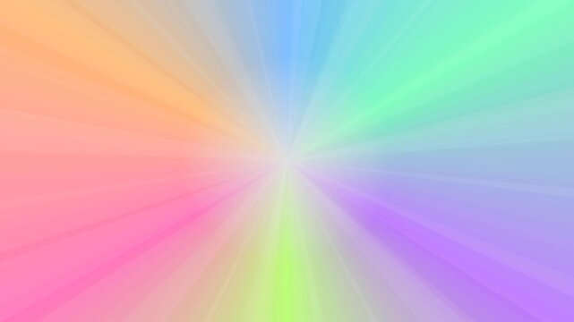 Light shining at the end of multicolored tunnel, making playing of different colors rays at striped walls. Abstract motion, vibration of linear spectrum