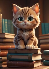 cute Baby cat background , ai