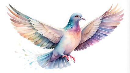 Obraz premium A Delicate and Dreamy Watercolor Pigeon Tattoo Design Generative AI
