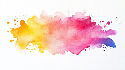 Bright watercolor splash with contrasting colors Water color on white background