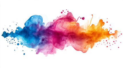 Fototapeta premium Bright watercolor splash with fluid shapes Water color on white background