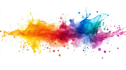 Colorful watercolor splash in a dynamic design Water color on white background