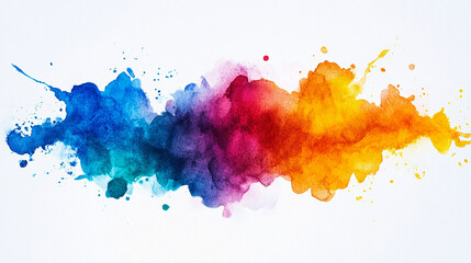 Fototapeta premium Dynamic watercolor splash with vibrant colors Water color on white background