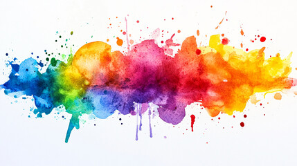 Fototapeta premium Dynamic watercolor splash with vibrant colors Water color on white background