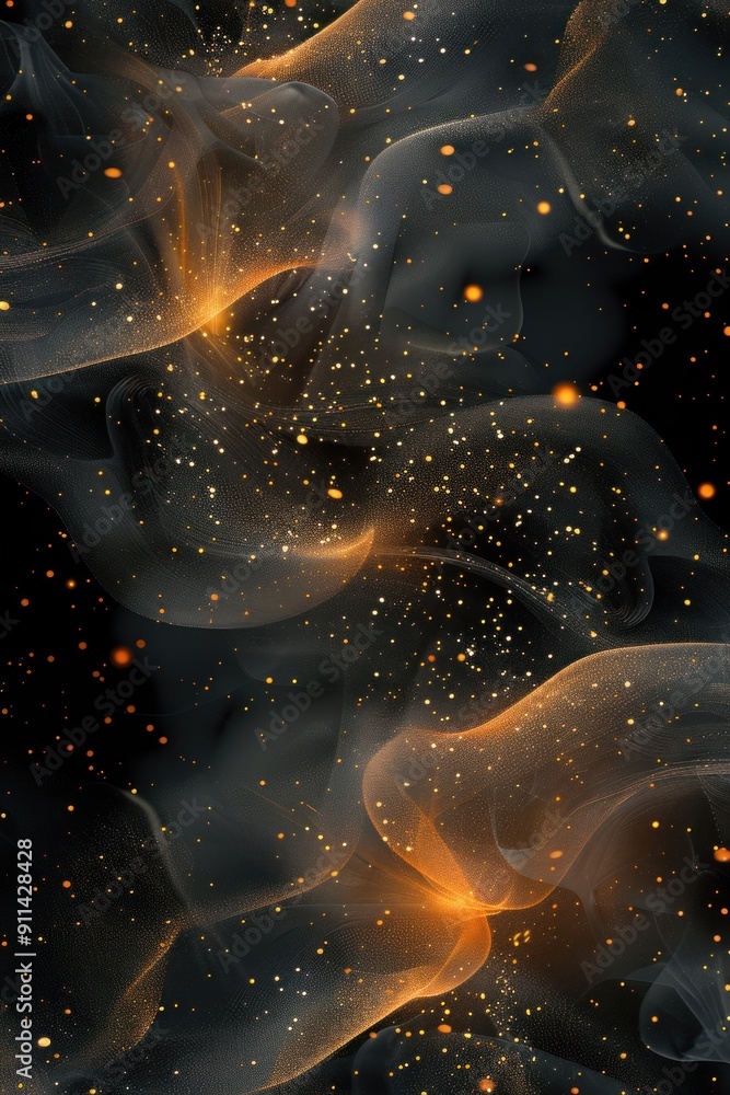 Aufkleber flowing black and gold lines intertwine, creating a captivating abstract design