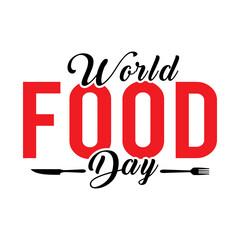 World food day typography lettering vector illustration.
