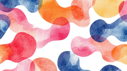 Textured watercolor pattern with organic shapes Water color on white background