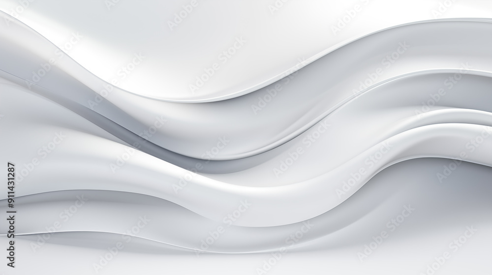 Fototapete Abstract soft shiny white gray wavy line background graphic design. Elegant white gray modern architecture art. Blurred backdrop effect back