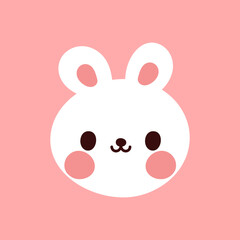 Vector cute baby bunny illustration.