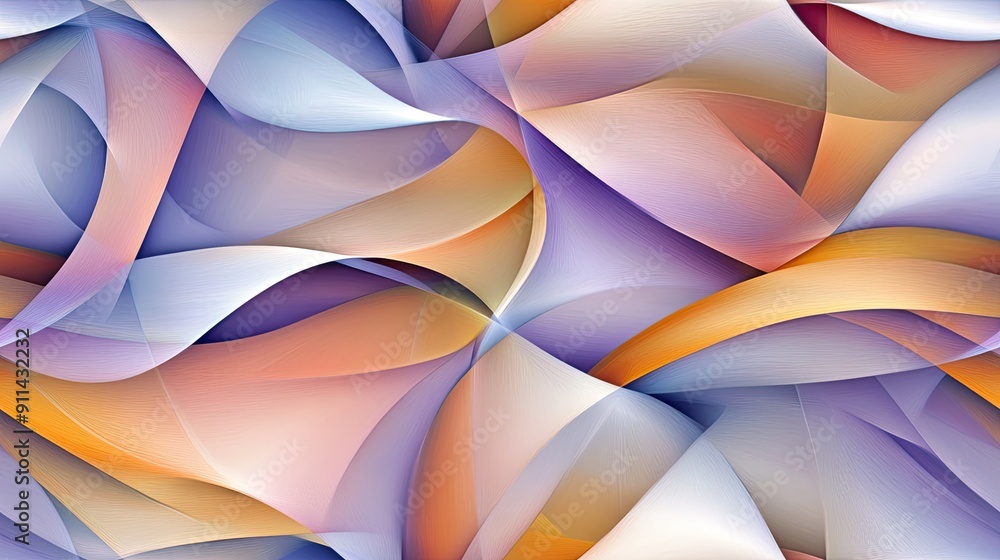 Poster Vibrant orange and blue smoke entwine, creating fluid patterns that captivate the viewer in a mesmerizing display of colors SEAMLESS PATTERN