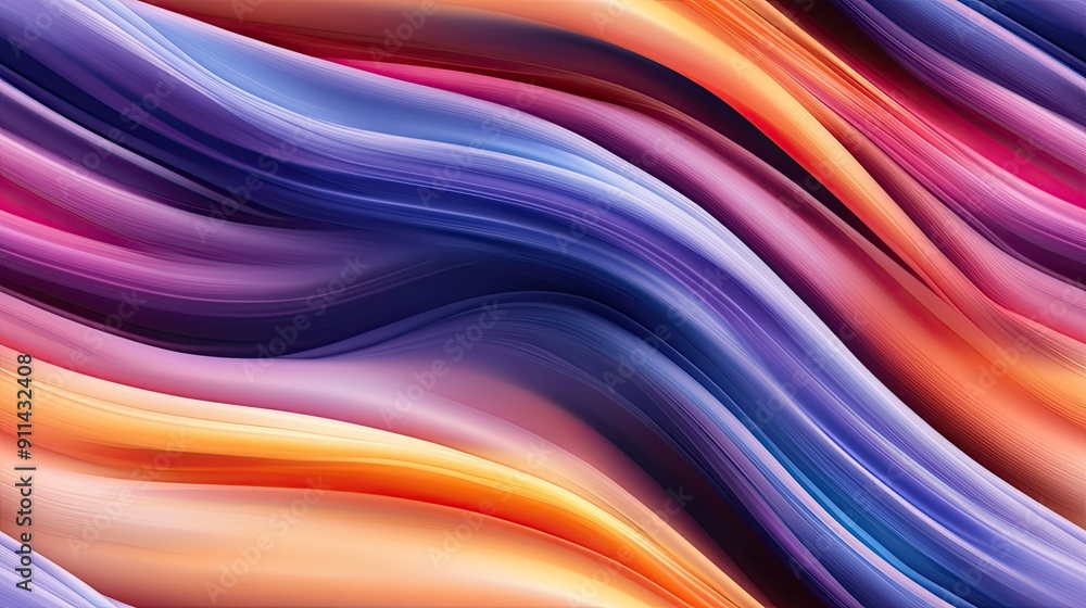 Poster Vibrant orange and blue smoke entwine, creating fluid patterns that captivate the viewer in a mesmerizing display of colors SEAMLESS PATTERN