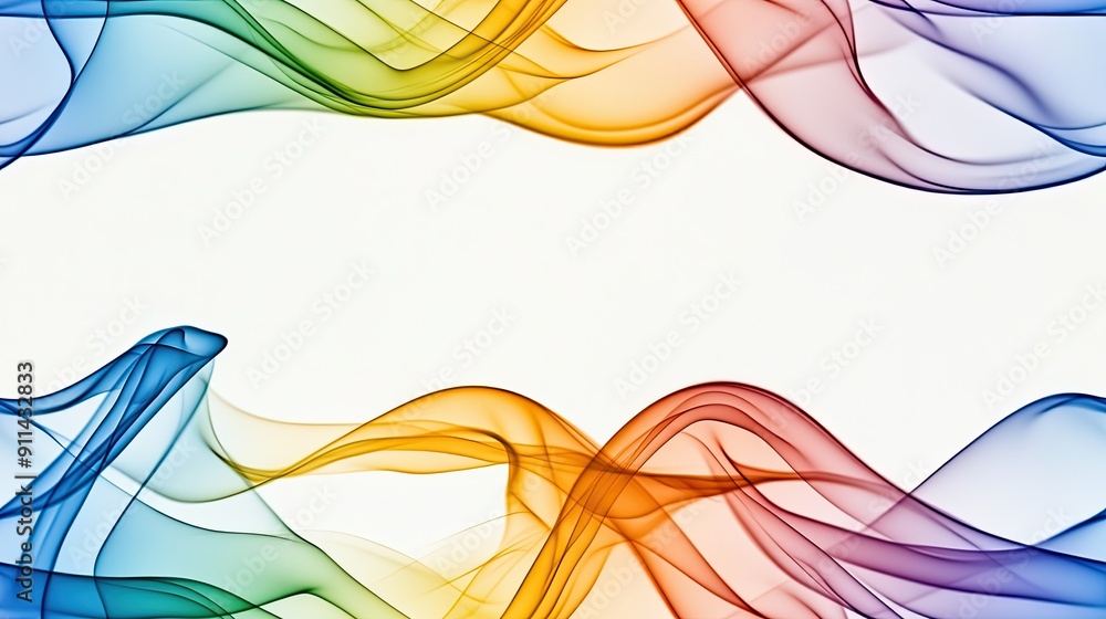 Poster Vibrant orange and blue smoke entwine, creating fluid patterns that captivate the viewer in a mesmerizing display of colors SEAMLESS PATTERN