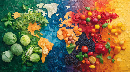 A colorful poster celebrates World Food Day, featuring a world map.