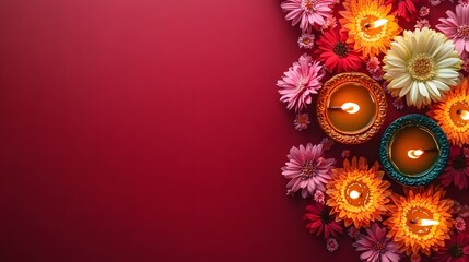Traditional Indian Happy Diwali Celebration Festival of Lights background AI generated image