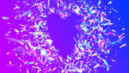 Neon Background. Purple Glare Ribbon. Abstract Flag. Party Burst. Laser Iridescent Illustration. Disco Glitter. Digital Tinsel. Light Pattern. Pink Neon Background