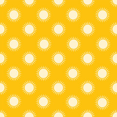 Seamless sun pattern. Sunny background. Vector illustration