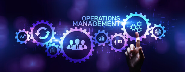Operation management business finance concept on screen.