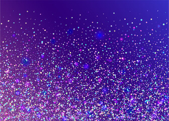 Iridescent Paper. Light Isolated Cristals. Purple Glare Glitter. Holographic Confetti. Modern Banner. Laser Pattern. Neon Sparkle. Cristal Poster. Blue Iridescent Paper