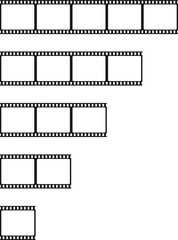 Grunge film strips. Old retro cinema movie strip. Video recording. Vector illustration.