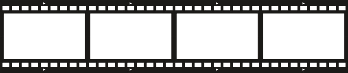 Grunge film strips. Old retro cinema movie strip. Video recording. Vector illustration.