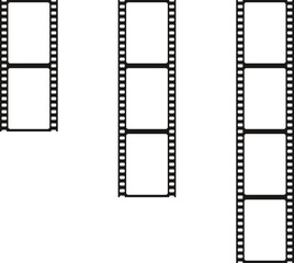 Grunge film strips. Old retro cinema movie strip. Video recording. Vector illustration.