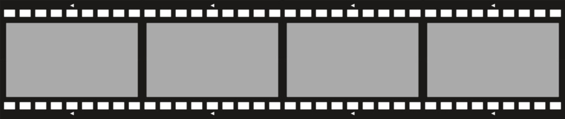 Grunge film strips. Old retro cinema movie strip. Video recording. Vector illustration.