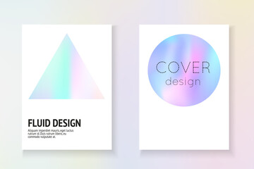 Iridescent Fluid. Color Poster. Rainbow Presentation. Digital Screen. Pink 1980 Cover. Memphis Effect. Colorful White Template. Violet Iridescent Fluid