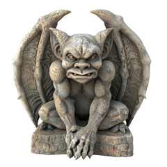 A statue of a gargoyle with a menacing look on its face