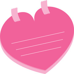 Pink heart shaped sticky note waiting for a message of love for valentine's day