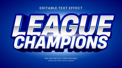 League chamapions editable text effect sport style