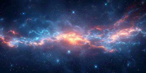 Fototapeta premium Exploring the Cosmos: A Journey Through Nebulae and Starfields