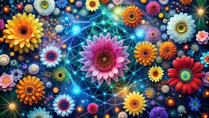 The Algorithmic Bloom: A Data-Driven Floral Tapestry  AI generated
