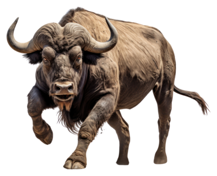 PNG African buffalo livestock wildlife cattle.