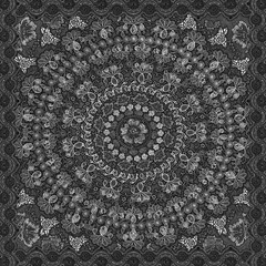 Mandala symmetry background cloth illustration. Pencil drawn sketch illustration, sketchy draft