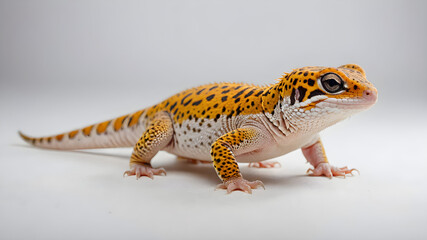 Obraz premium Adorable Leopard Gecko on white background