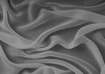 Indigo color cloth texture photo background. Natural textile material pattern cover. Black and white monochrome grayscale photo