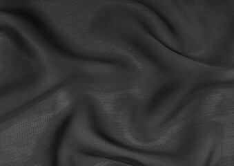 Indigo color cloth texture photo background. Natural textile material pattern cover. Black and white monochrome grayscale photo