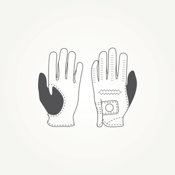 golf gloves white and gray outline clip art preview
