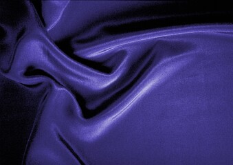 Deep blue glossy cloth texture background. Natural textile material photo, pattern cover