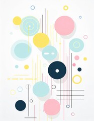 Obraz premium Visually captivating design of vibrant circles and lines in an abstract composition