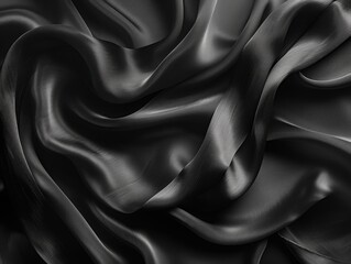 Obraz premium Dynamic Texture of Black Silk Fabric