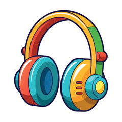Naklejka premium a pair of blue and orange headphones