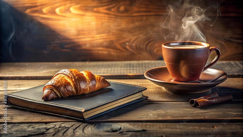 Poster the warm glow of coffee and conversation: a study in light and shadow generative ai